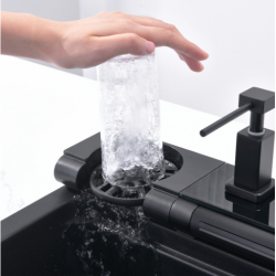 Ένθετος Νεροχύτης AQUARIS BG8276 BLACK + Μπαταρία Κουζίνας 7567131MB BLACK 